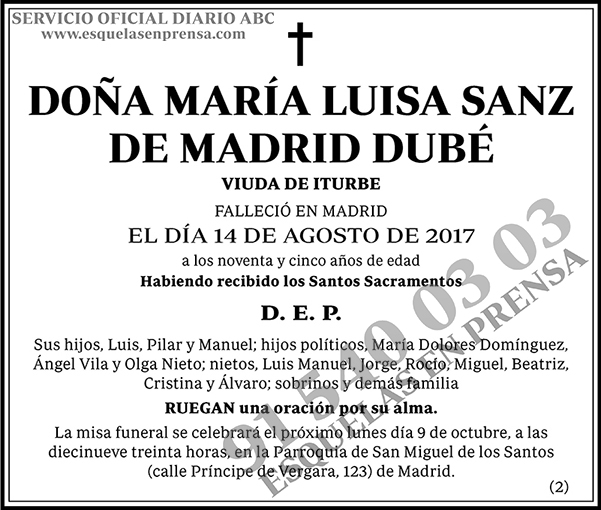 María Luisa Sanz de Madrid Dubé